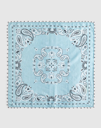 Beaded Bandana in Cotton Blend Frosted Sky | Madewell