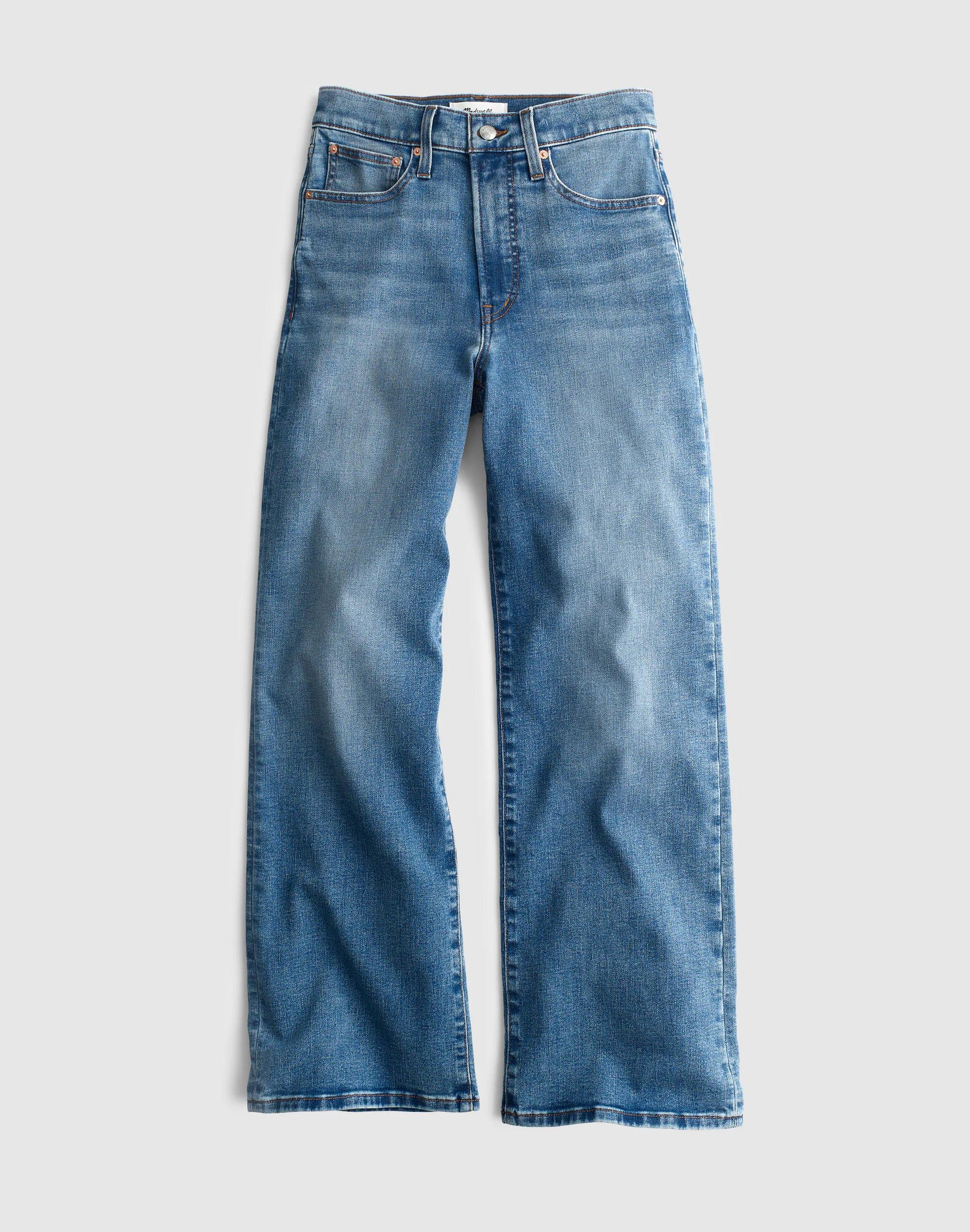 The Short Wide-Leg Crop Jean in Super Stretch Denim Oneida Wash | Madewell