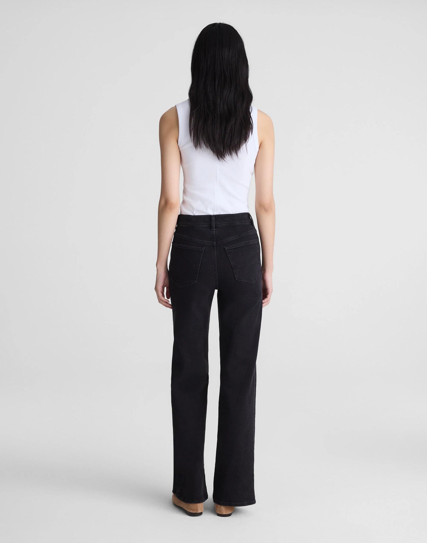 The Petite Wide-Leg Jean in Super Stretch Black Frost | Madewell