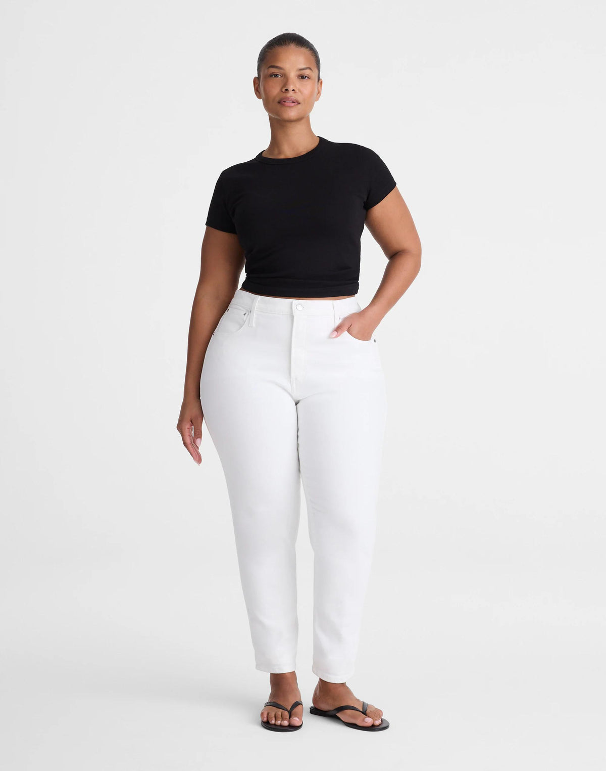 The Plus Pencil Jean in Super Stretch Denim Tile White | Madewell