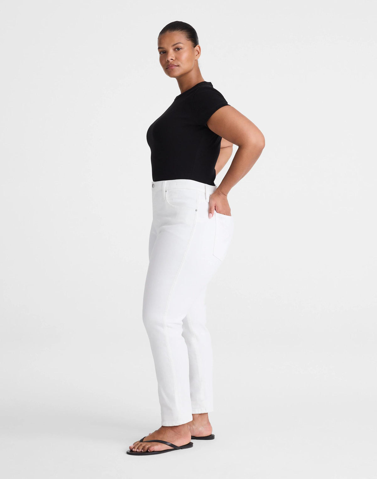 The Plus Pencil Jean in Super Stretch Denim Tile White | Madewell