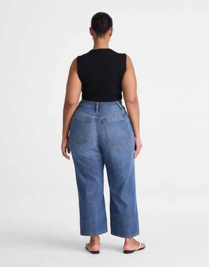 The Plus Perfect Vintage Wide-Leg Crop Jean in Airy Denim Solstice Wash | Madewell