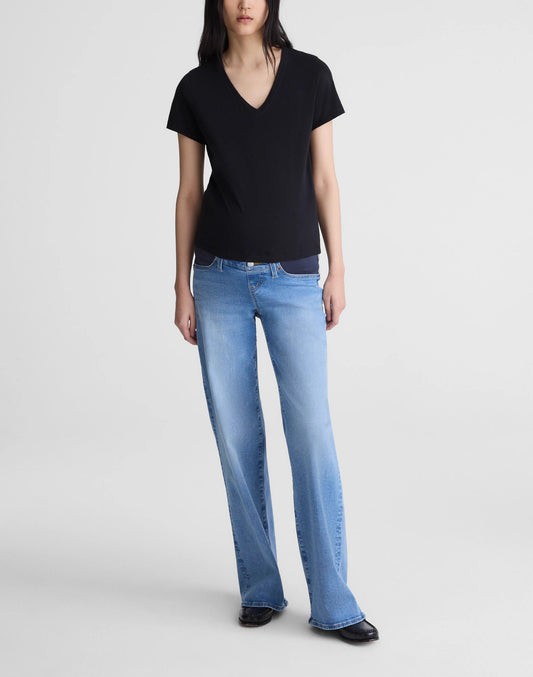 The Maternity Wide-Leg Jean in Super Stretch Denim Coastal Blue Wash | Madewell