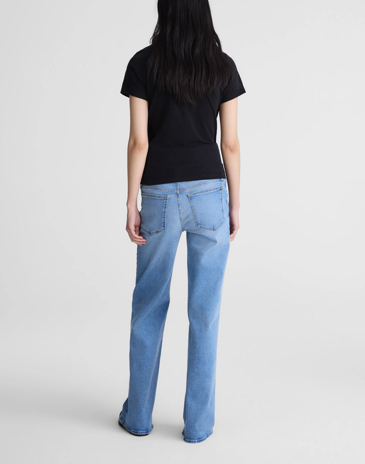 The Maternity Wide-Leg Jean in Super Stretch Denim Coastal Blue Wash | Madewell