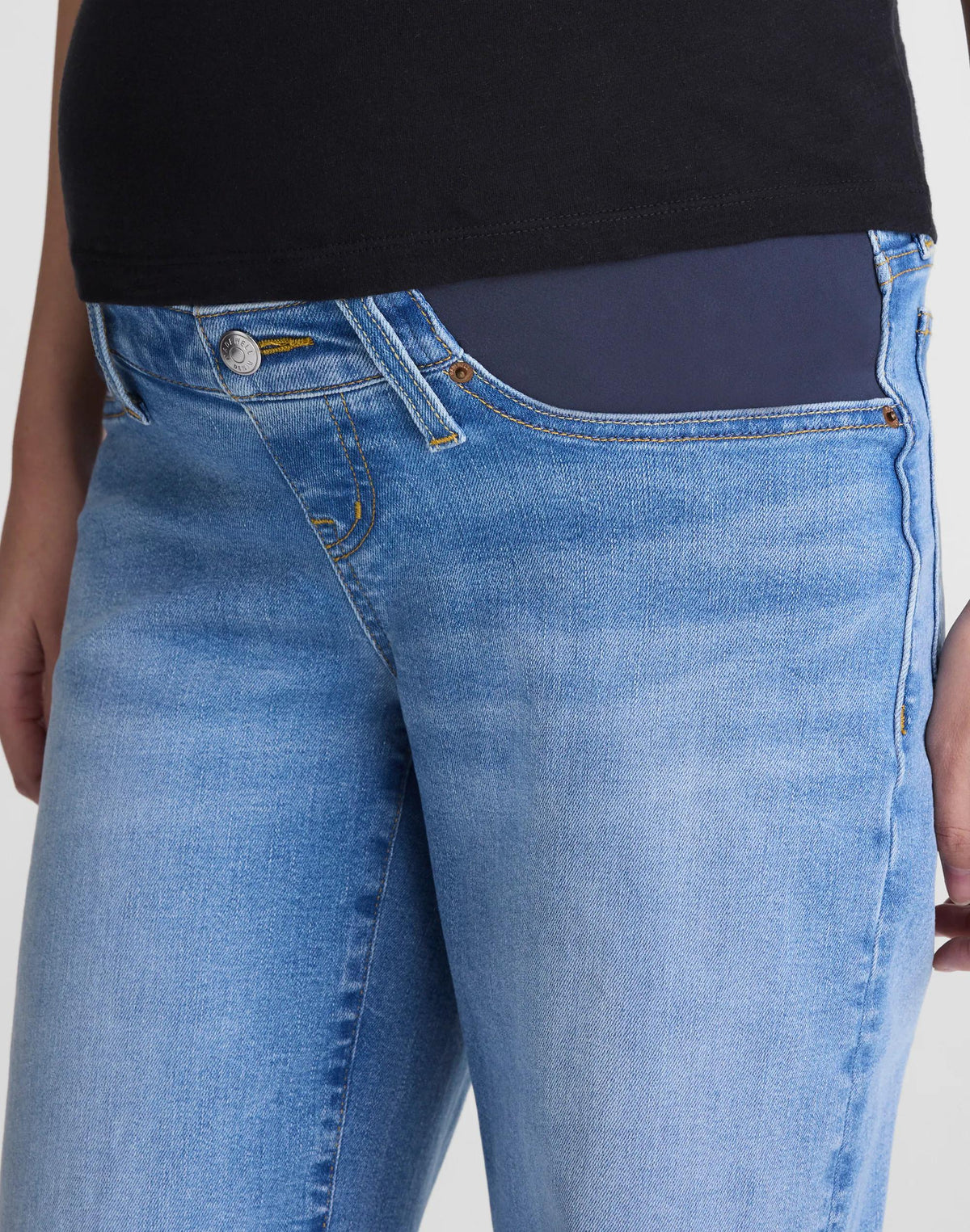 The Maternity Wide-Leg Jean in Super Stretch Denim Coastal Blue Wash | Madewell