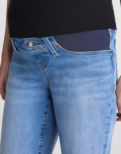 The Maternity Wide-Leg Jean in Super Stretch Denim Coastal Blue Wash | Madewell