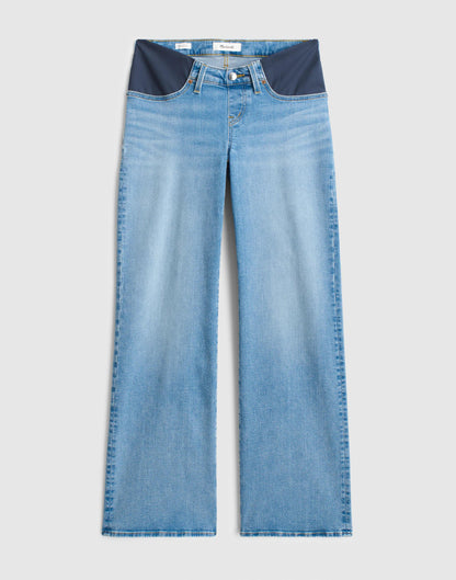 The Maternity Wide-Leg Jean in Super Stretch Denim Coastal Blue Wash | Madewell