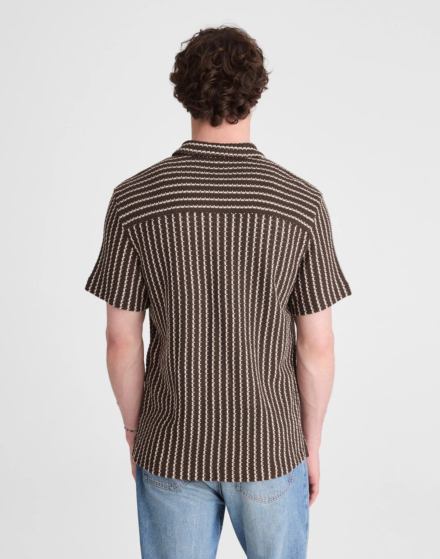 Textured-Knit Short-Sleeve Shirt Chocolate | Madewell