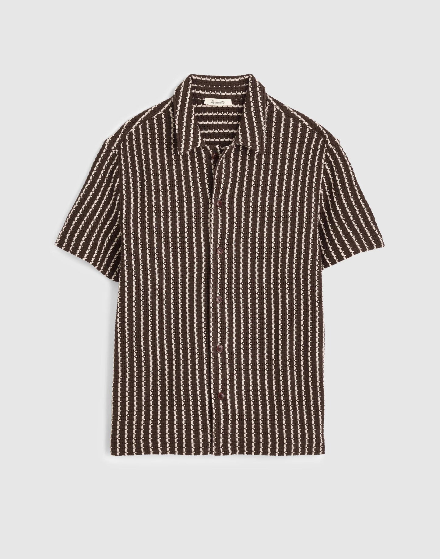 Textured-Knit Short-Sleeve Shirt Chocolate | Madewell