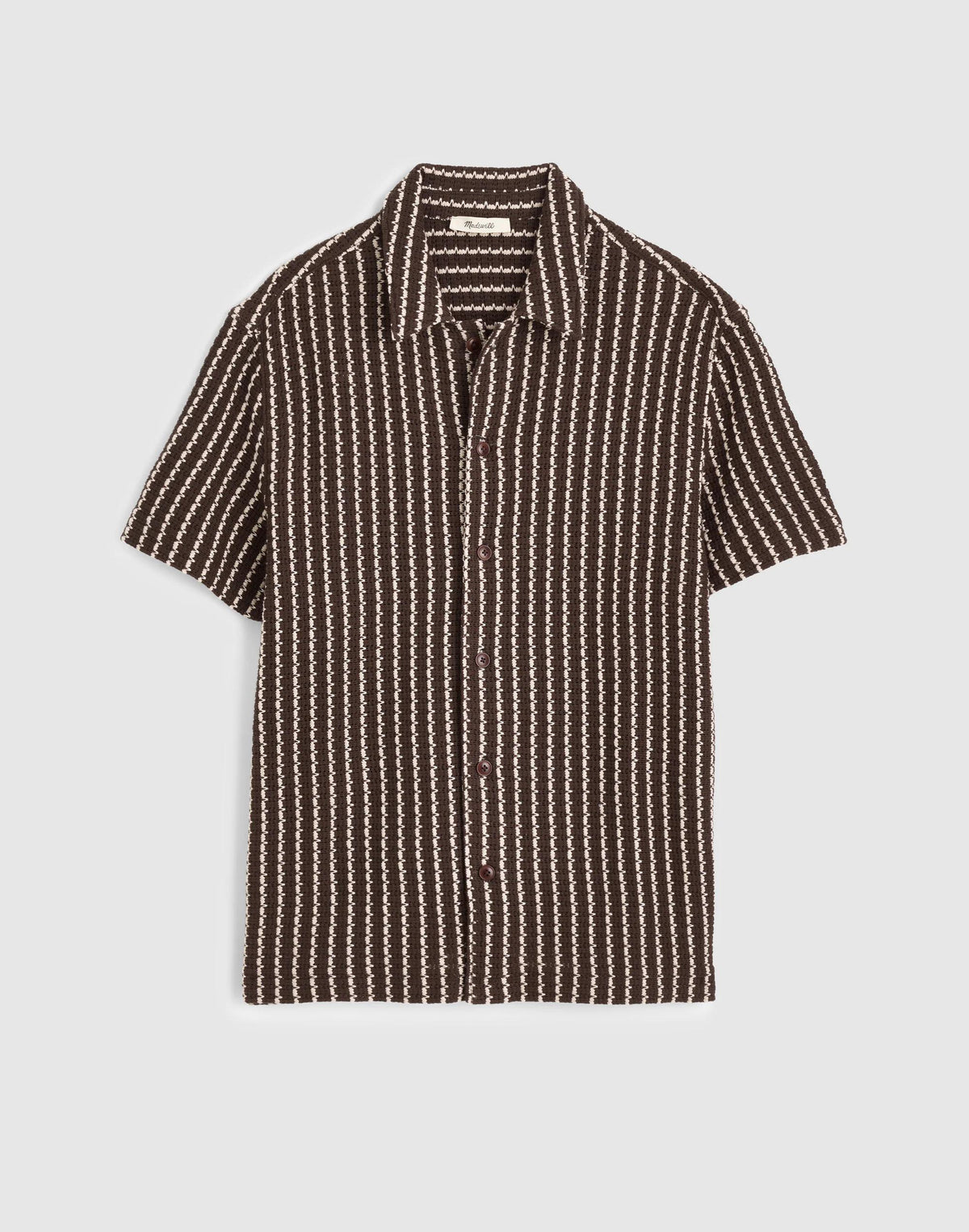 Textured-Knit Short-Sleeve Shirt Chocolate | Madewell