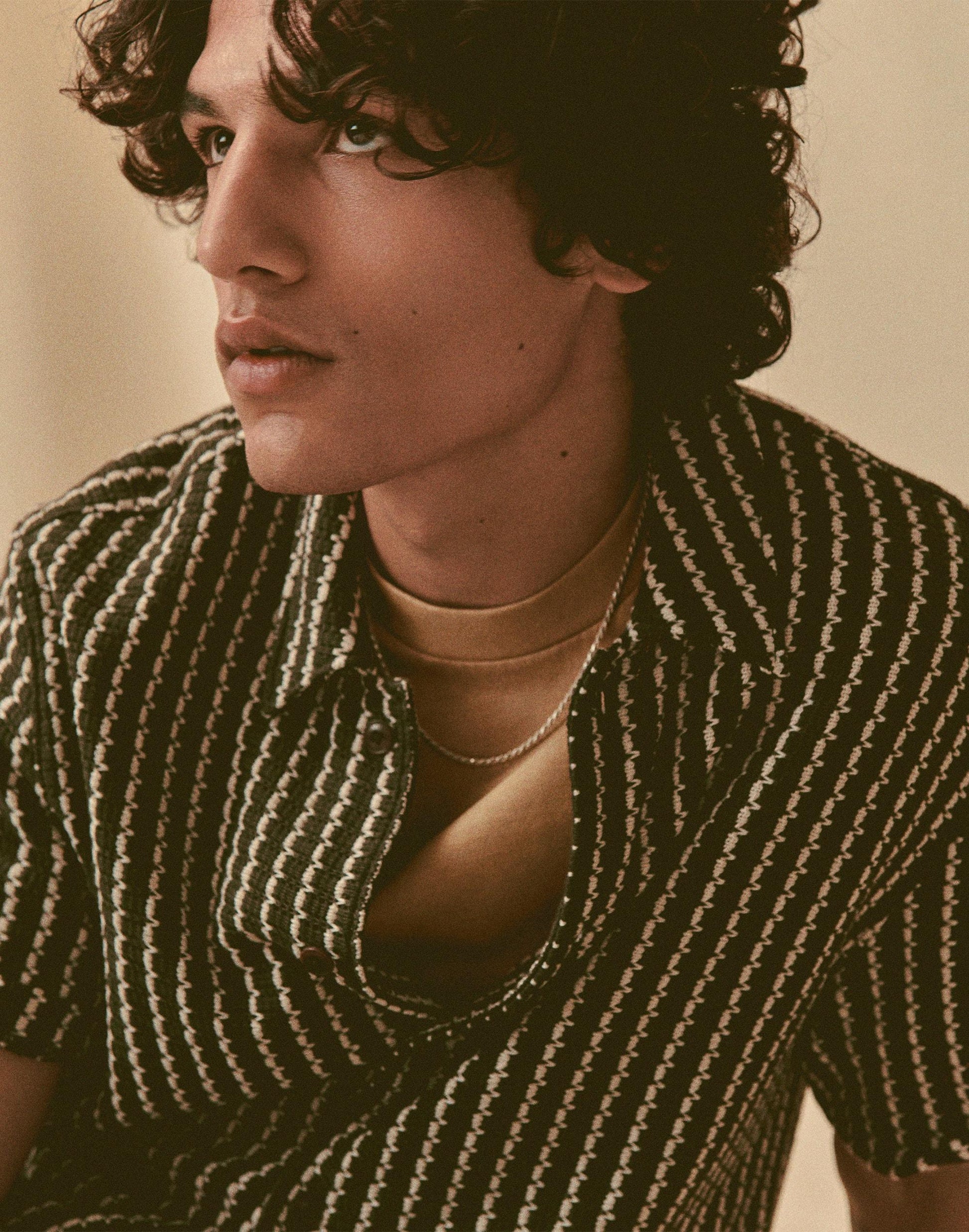 Textured-Knit Short-Sleeve Shirt Chocolate | Madewell