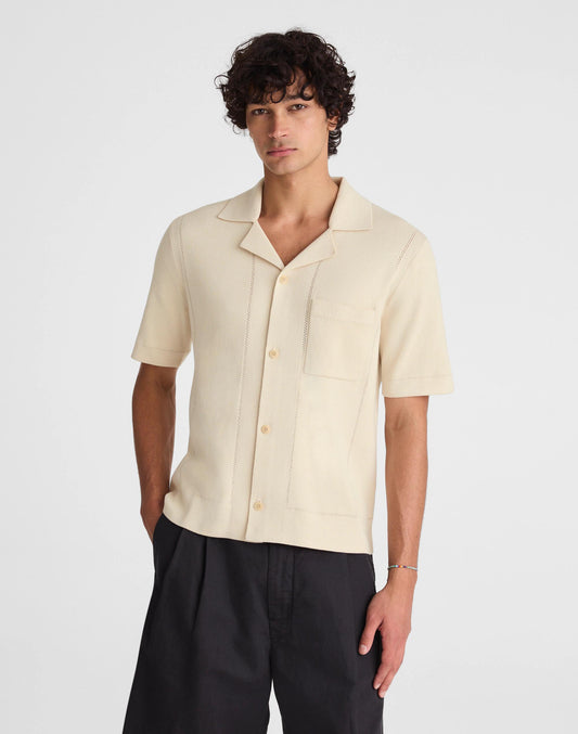 Knit Short-Sleeve Boxy Shirt Dusty Pearl | Madewell