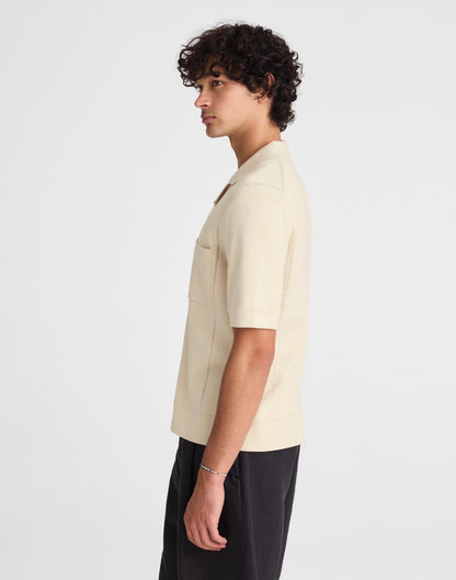 Knit Short-Sleeve Boxy Shirt Dusty Pearl | Madewell