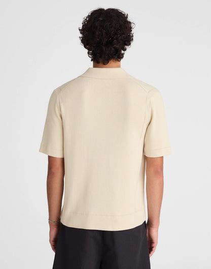 Knit Short-Sleeve Boxy Shirt Dusty Pearl | Madewell