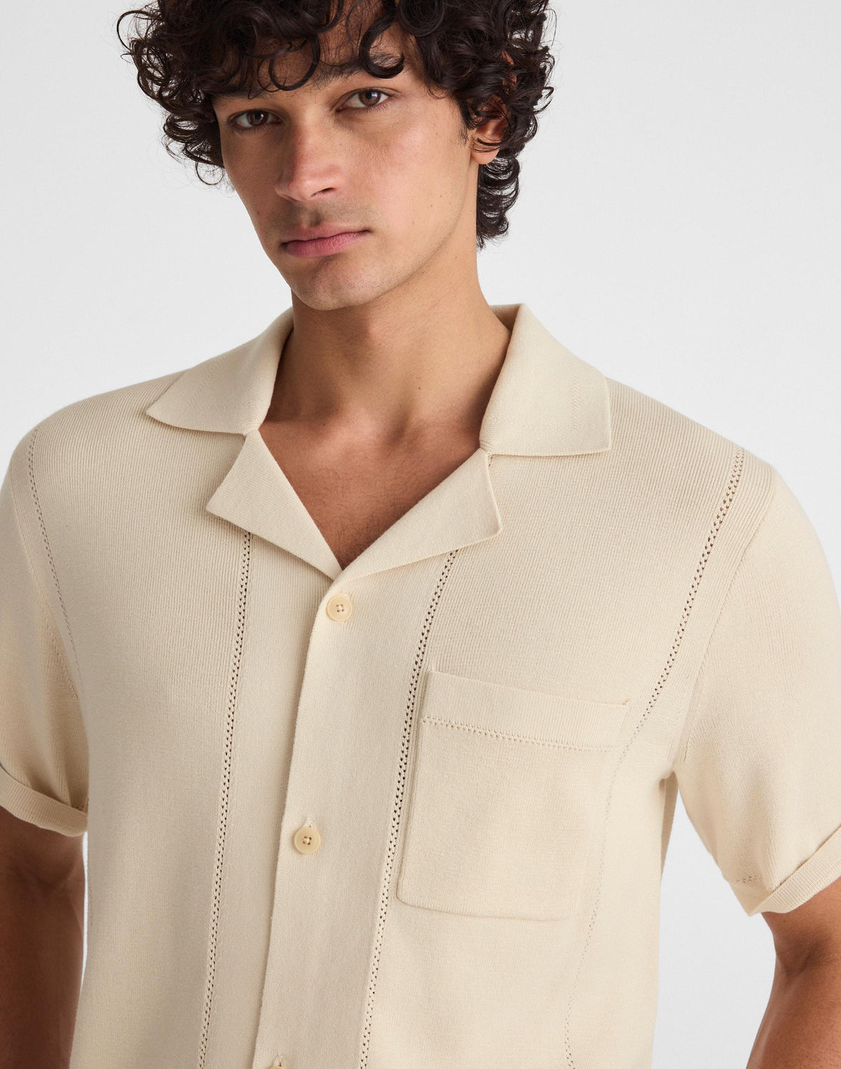 Knit Short-Sleeve Boxy Shirt Dusty Pearl | Madewell