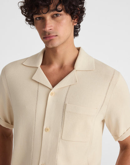 Knit Short-Sleeve Boxy Shirt Dusty Pearl | Madewell