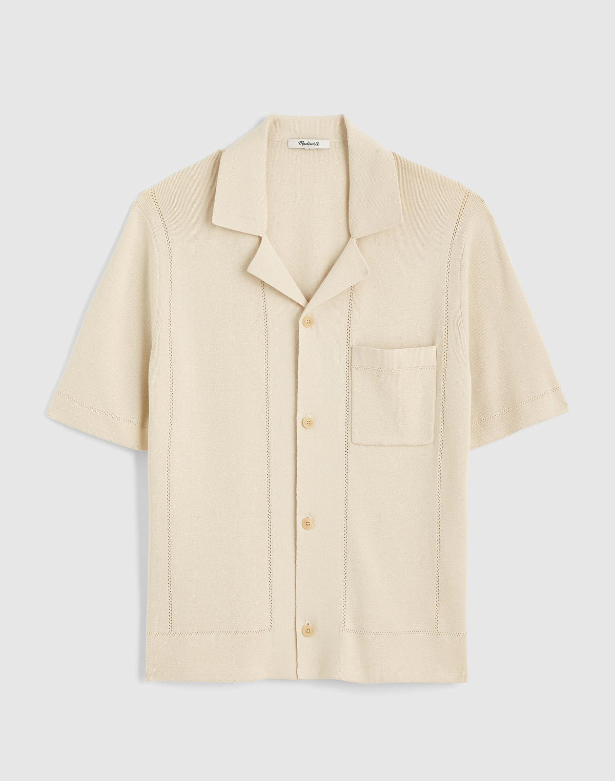 Knit Short-Sleeve Boxy Shirt Dusty Pearl | Madewell