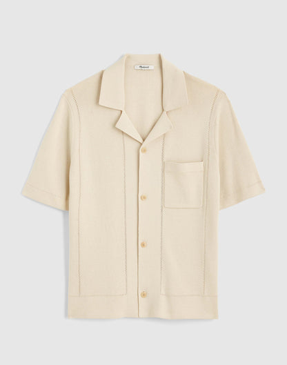 Knit Short-Sleeve Boxy Shirt Dusty Pearl | Madewell