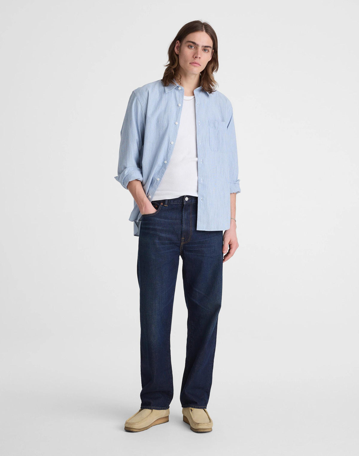 The Allday Shirt in Indigo Stripe Monaca Stripe | Madewell