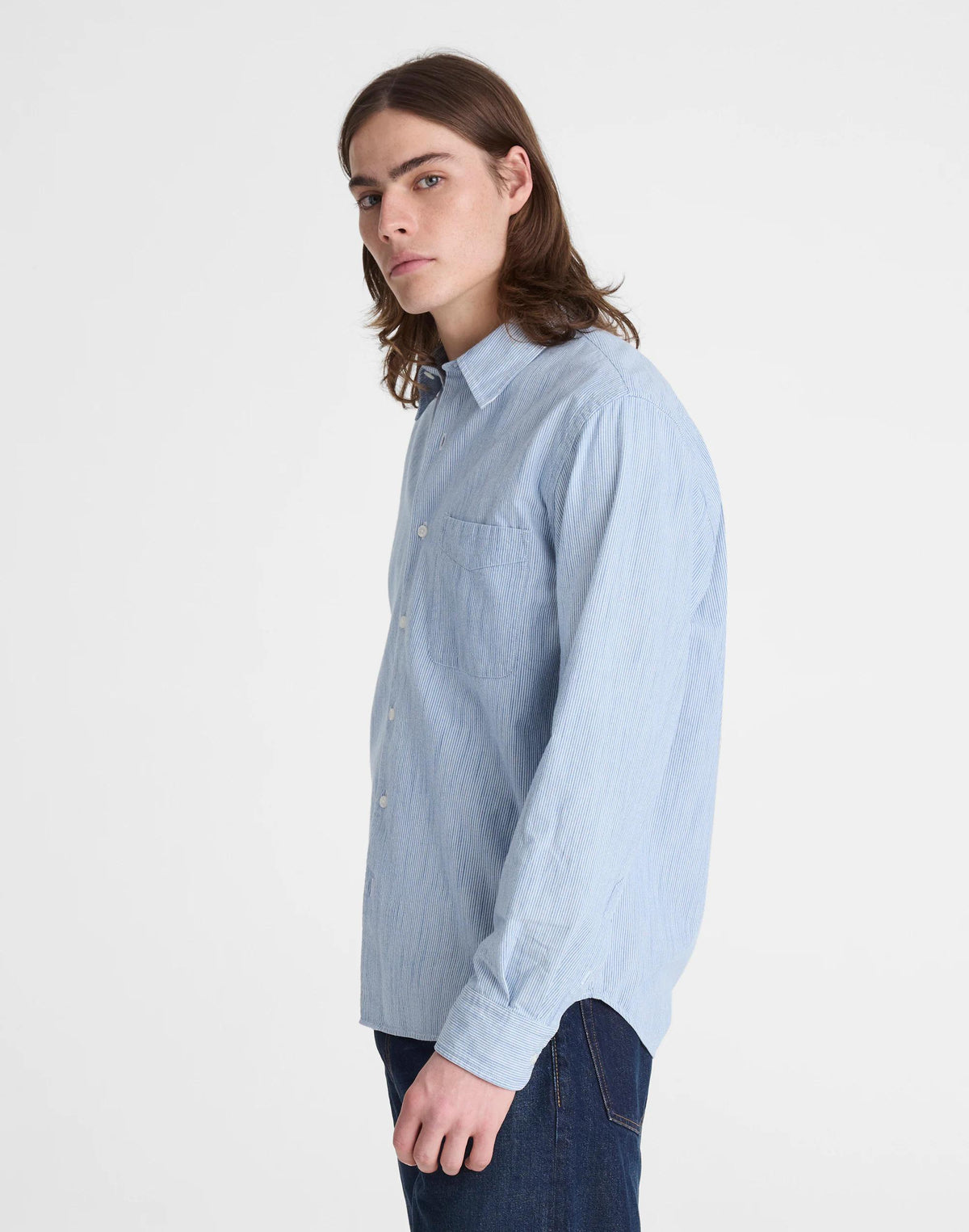 The Allday Shirt in Indigo Stripe Monaca Stripe | Madewell