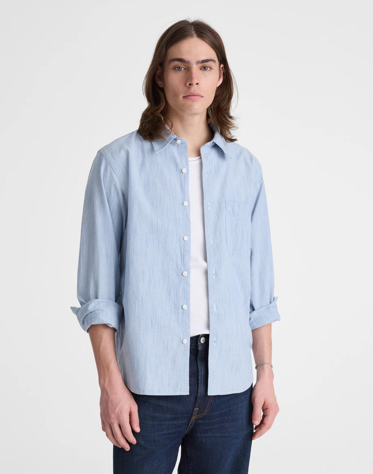 The Allday Shirt in Indigo Stripe Monaca Stripe | Madewell