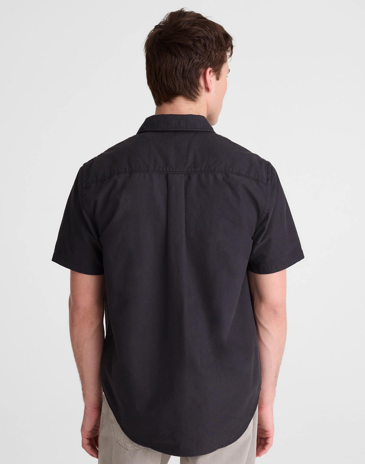 Short-Sleeve Single-Pocket Shirt in Allday Oxford Licorice | Madewell
