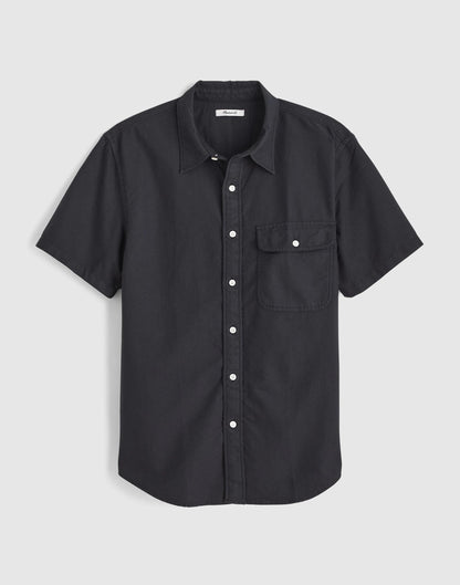 Short-Sleeve Single-Pocket Shirt in Allday Oxford Licorice | Madewell