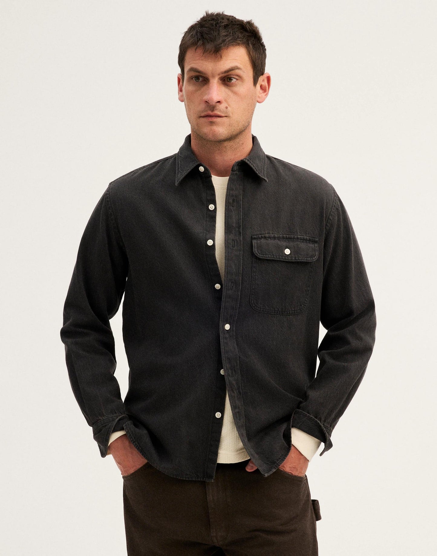 Single-Pocket Shirt in SoftFade Denim Draughton Wash | Madewell