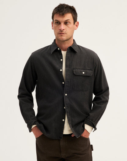 Single-Pocket Shirt in SoftFade Denim Draughton Wash | Madewell