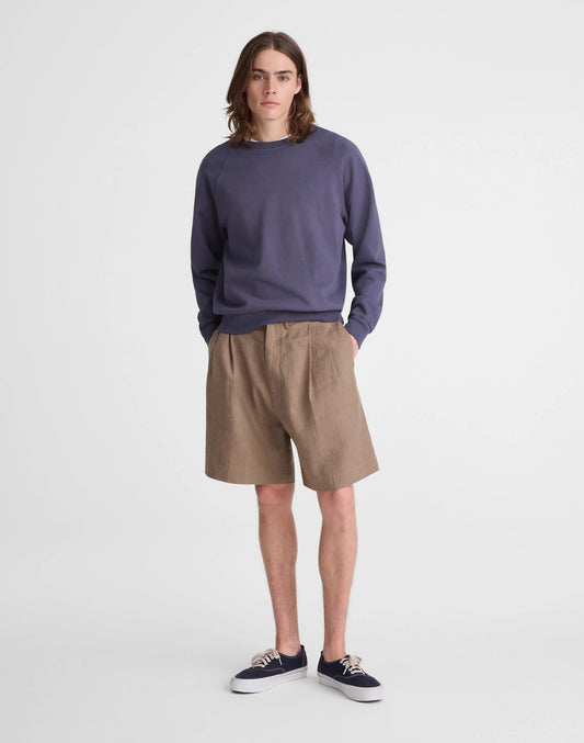 Double-Pleated Shorts in Herringbone Linen-Cotton Blend Light Mauve | Madewell