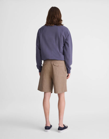 Double-Pleated Shorts in Herringbone Linen-Cotton Blend Light Mauve | Madewell