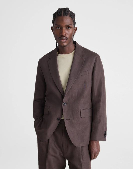 Unstructured Blazer in Linen-Cotton Blend Dark Brown | Madewell