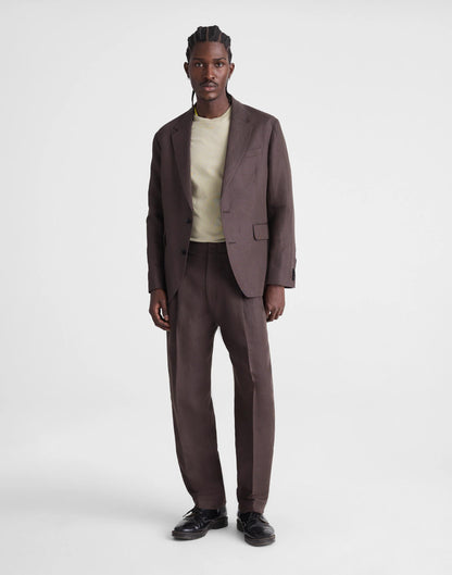 Unstructured Blazer in Linen-Cotton Blend Dark Brown | Madewell