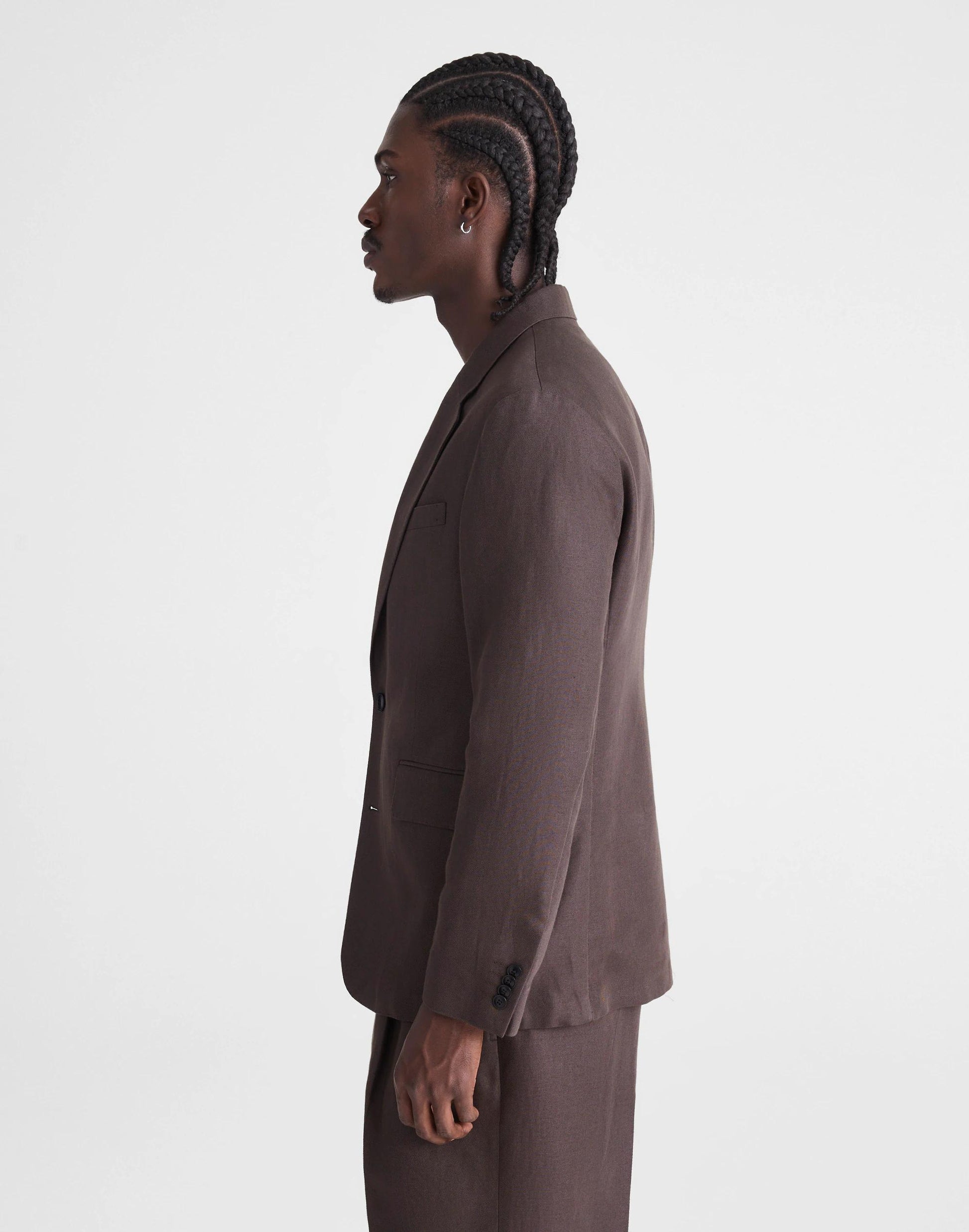 Unstructured Blazer in Linen-Cotton Blend Dark Brown | Madewell
