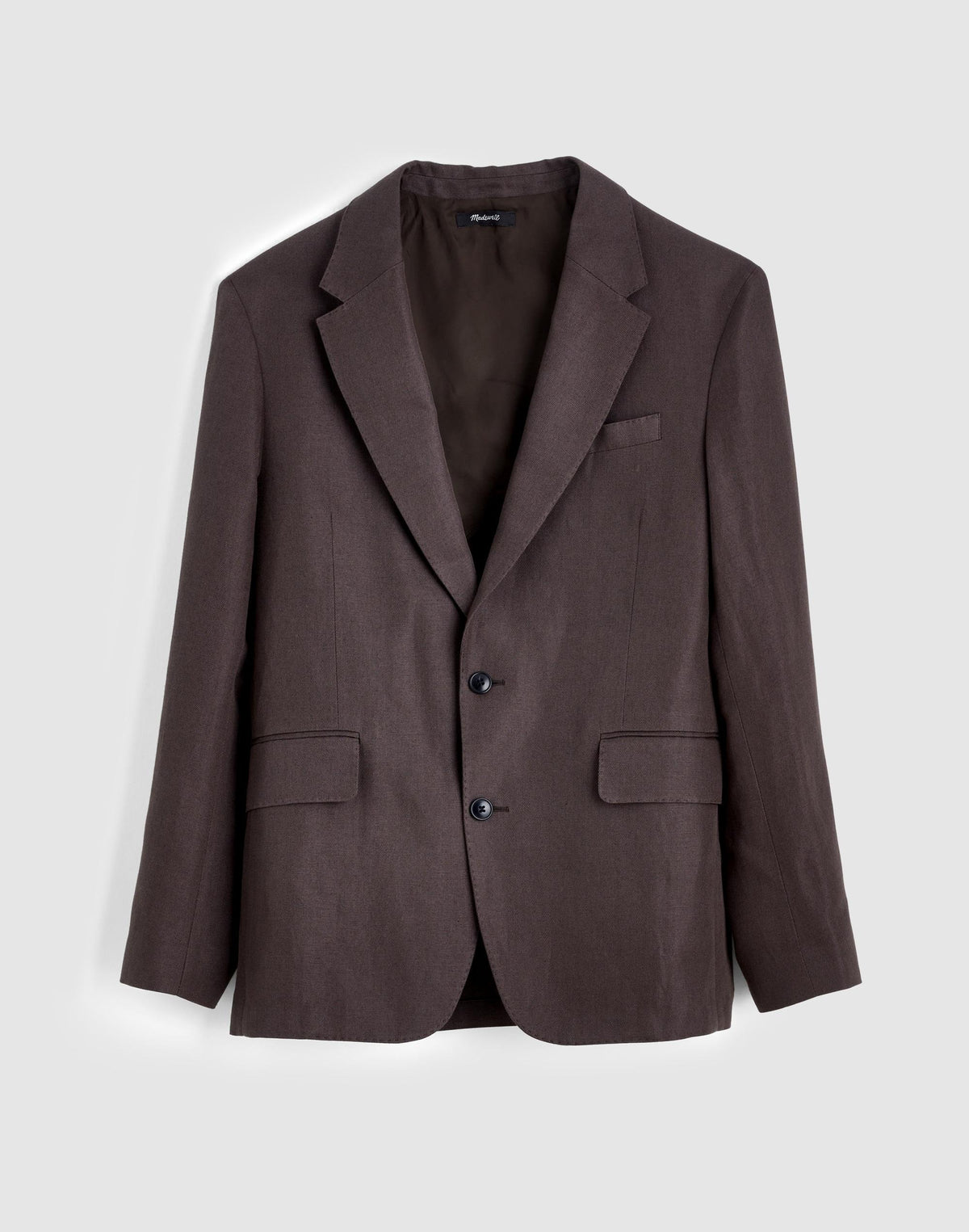 Unstructured Blazer in Linen-Cotton Blend Dark Brown | Madewell