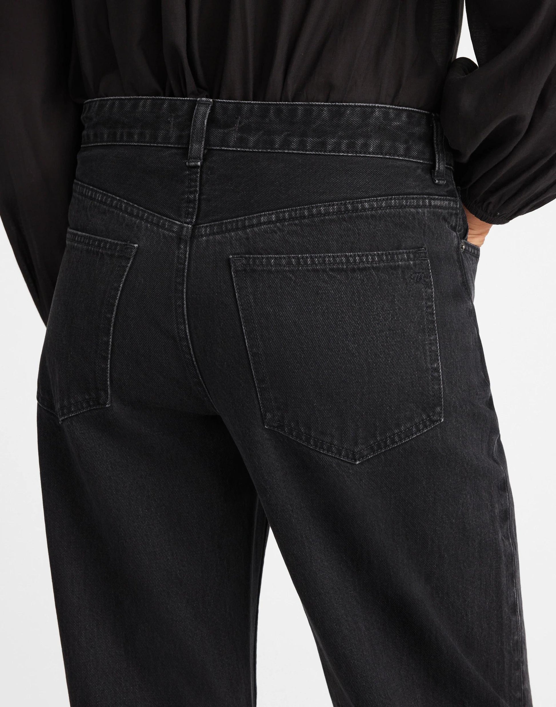 The Darted Barrel-Leg Jean Washed Black | Madewell