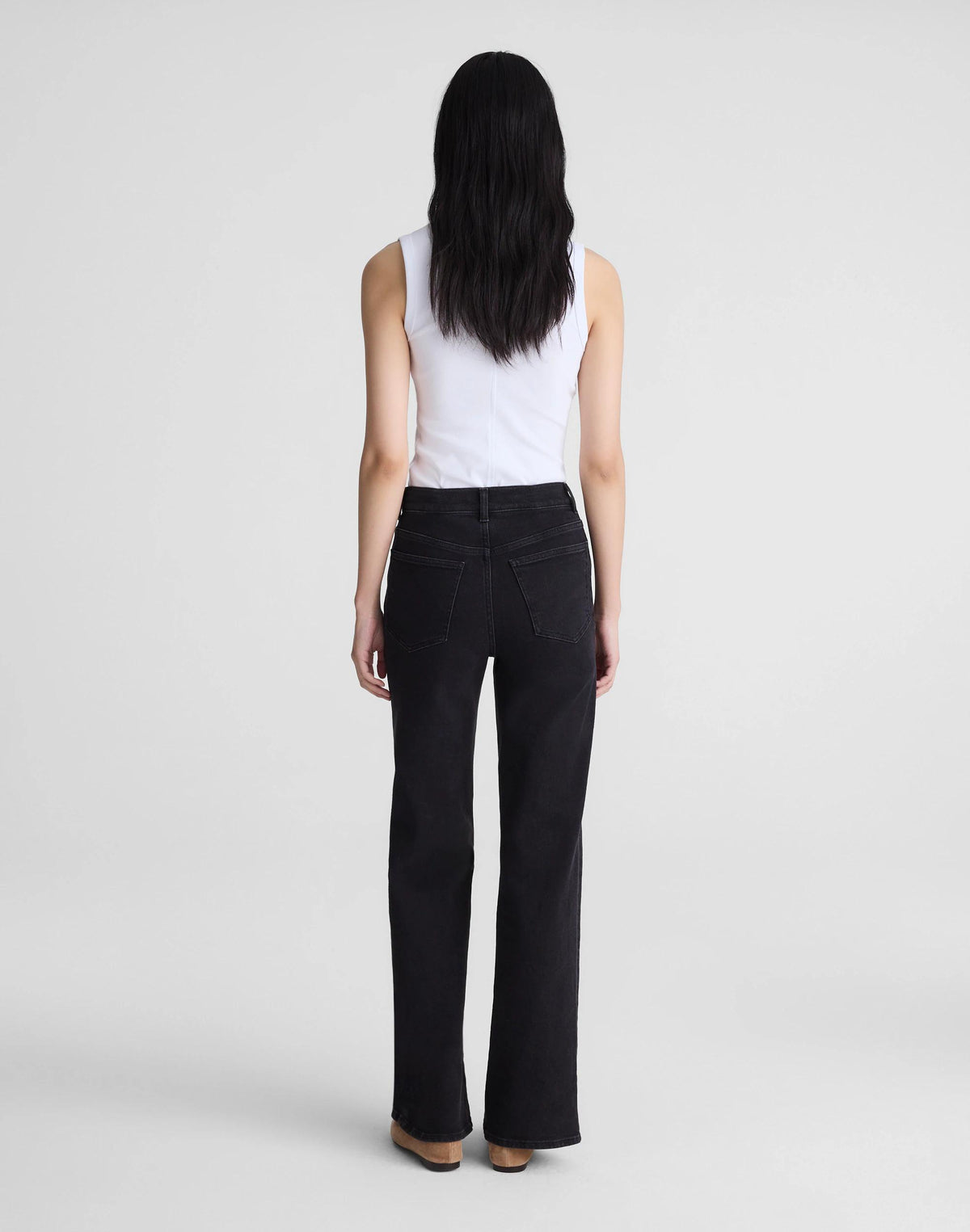 The Wide-Leg Jean in Super Stretch Denim Black Frost | Madewell