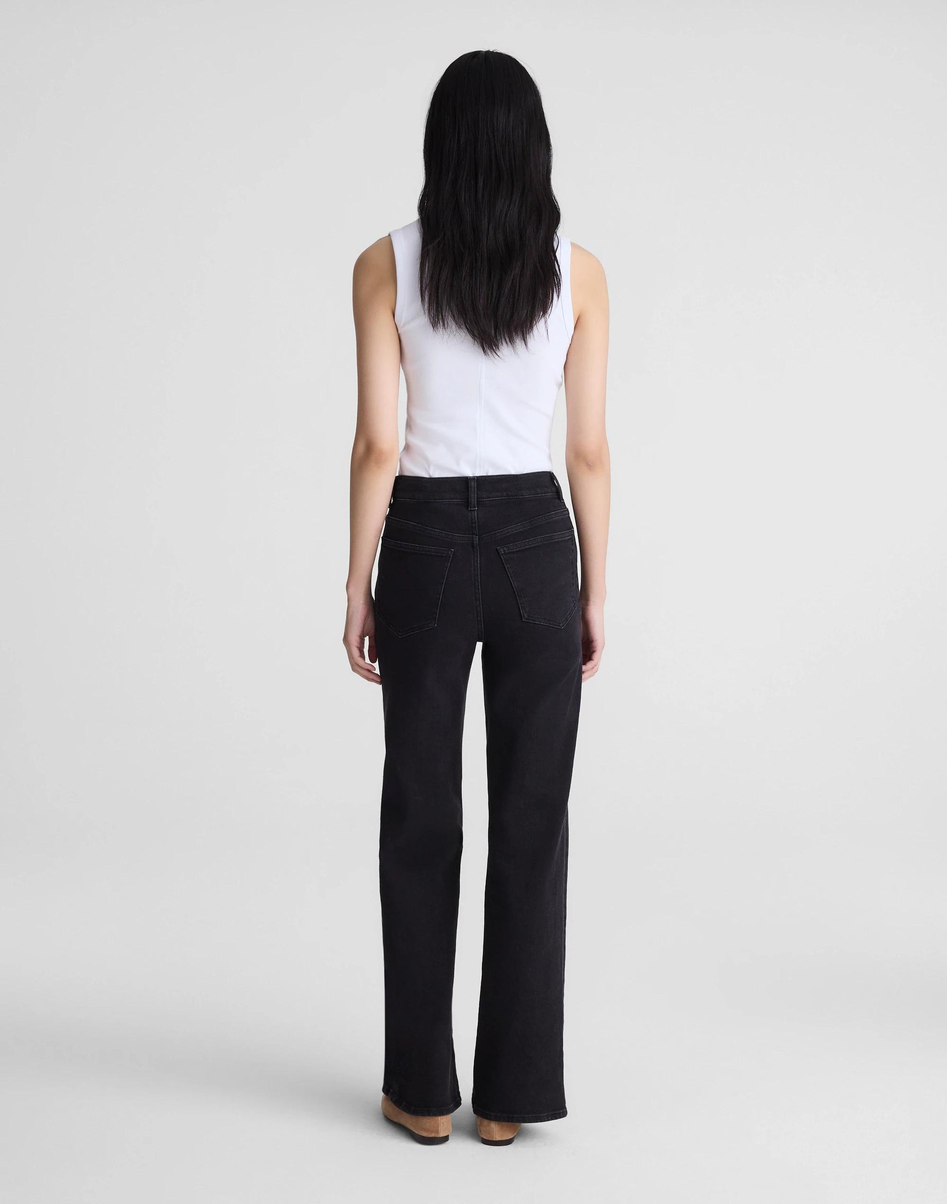 The Wide-Leg Jean in Super Stretch Denim Black Frost | Madewell
