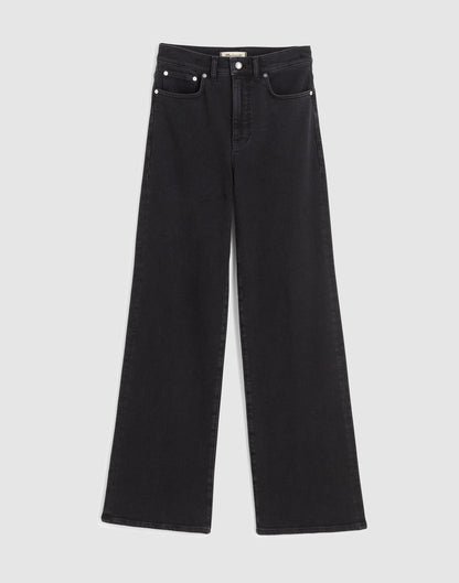 The Wide-Leg Jean in Super Stretch Denim Black Frost | Madewell