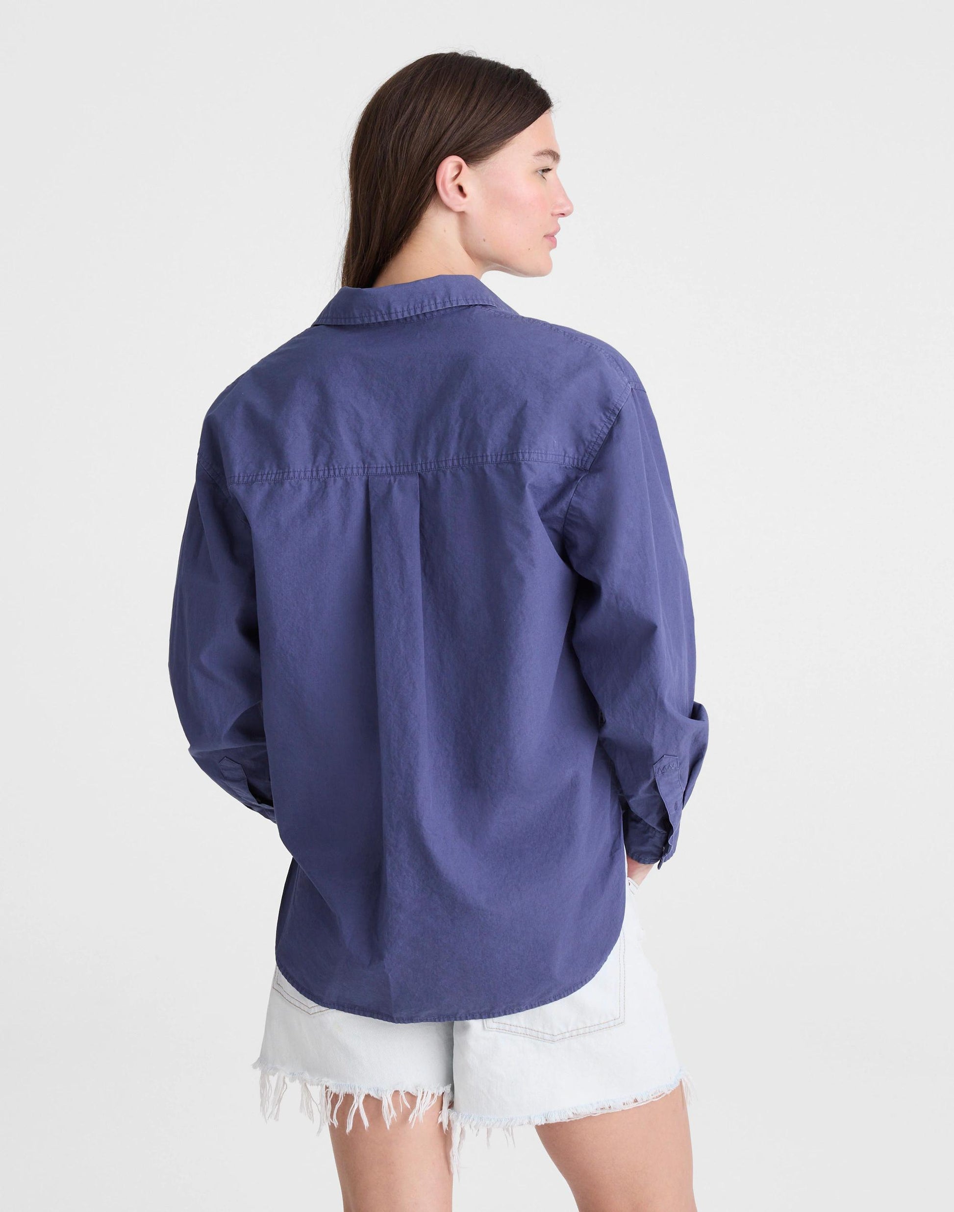 The Easy Shirt in Poplin Petrol Navy | Madewell