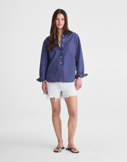 The Easy Shirt in Poplin Petrol Navy | Madewell