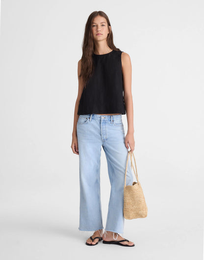 Shell Top in 100% Linen Jet Black | Madewell