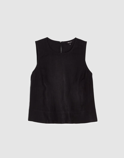 Shell Top in 100% Linen Jet Black | Madewell
