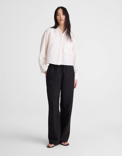 Straight-Hem Shirt in Linen-Cotton Blend Ivory Linen | Madewell
