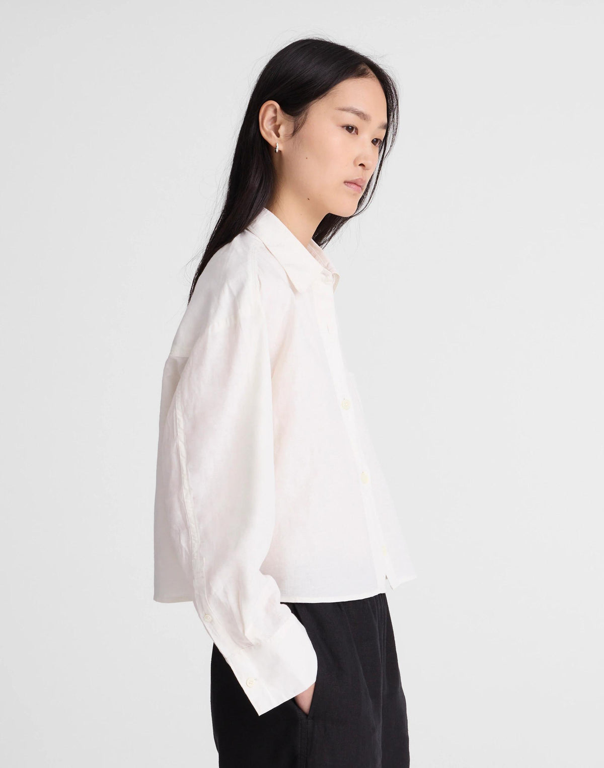Straight-Hem Shirt in Linen-Cotton Blend Ivory Linen | Madewell