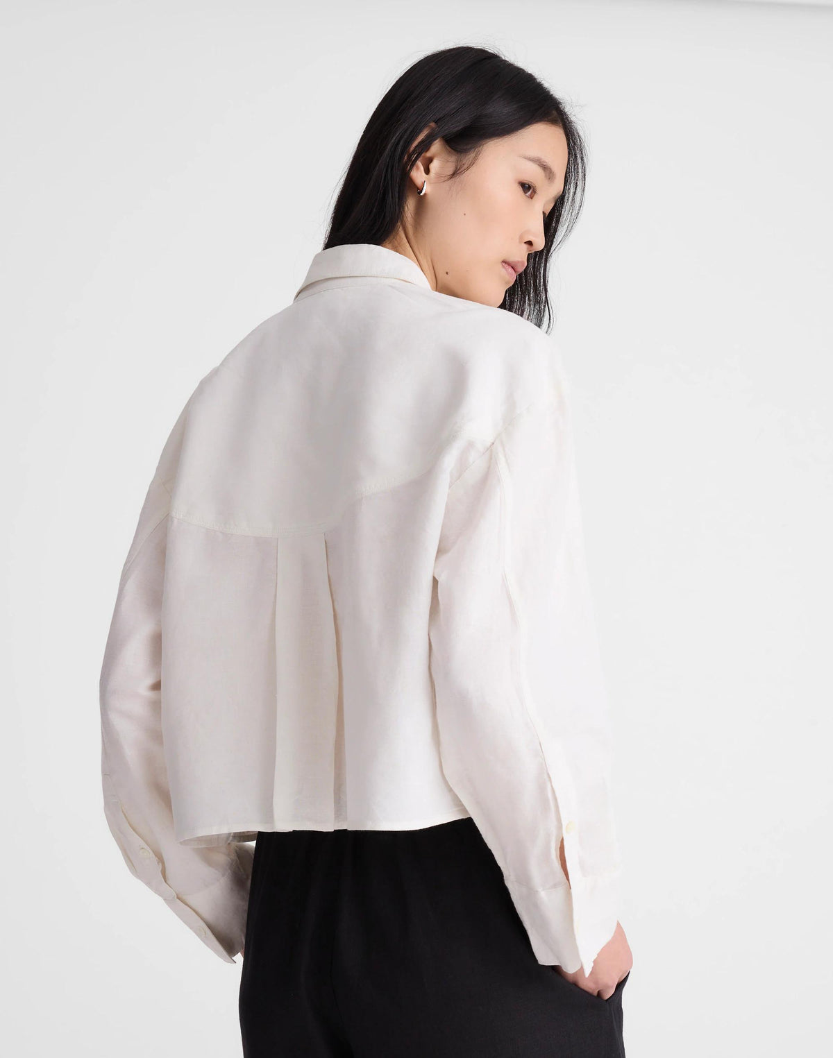 Straight-Hem Shirt in Linen-Cotton Blend Ivory Linen | Madewell
