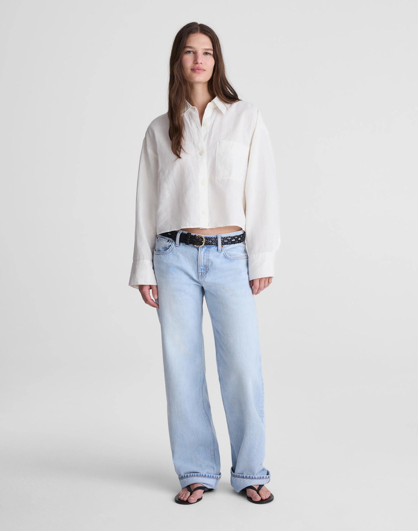 Straight-Hem Shirt in Linen-Cotton Blend Ivory Linen | Madewell