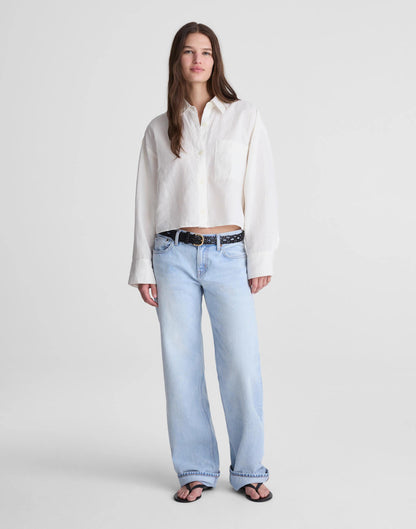 Straight-Hem Shirt in Linen-Cotton Blend Ivory Linen | Madewell