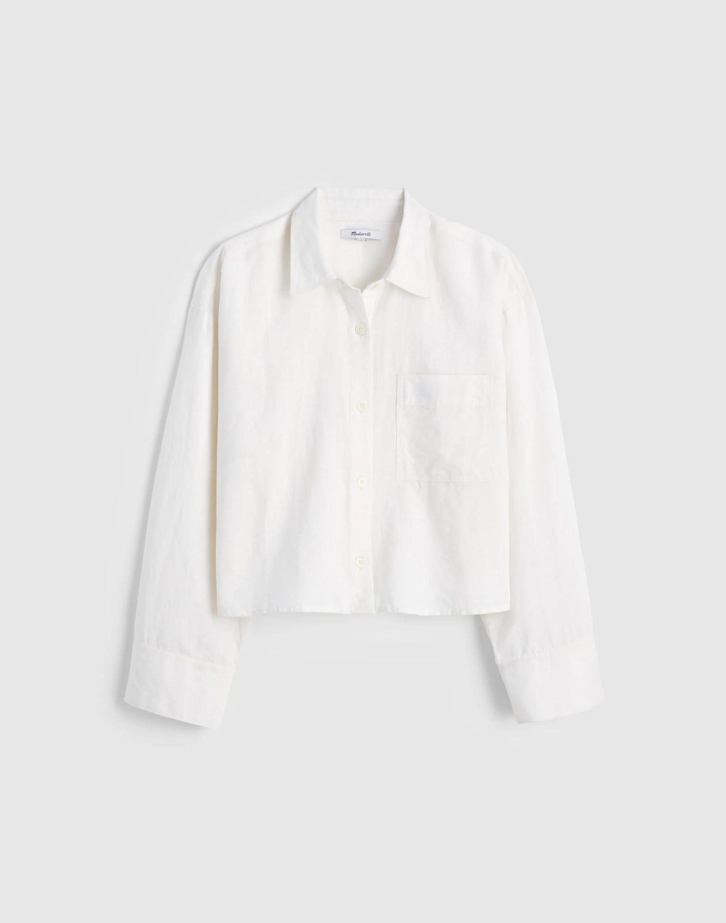 Straight-Hem Shirt in Linen-Cotton Blend Ivory Linen | Madewell