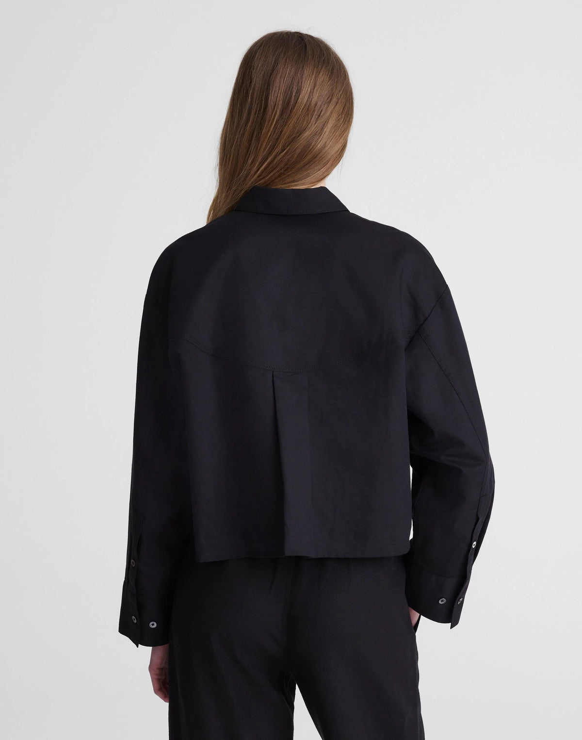 Straight-Hem Shirt in Linen-Cotton Blend Jet Black | Madewell